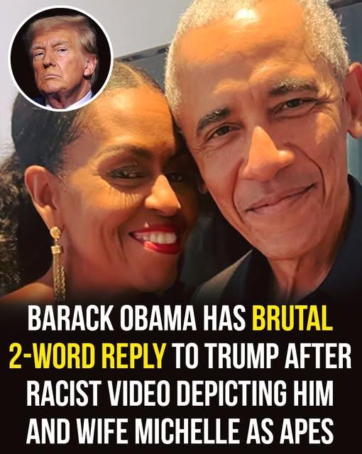 HT16. Barack Obama’s brutal reply to Trump after racist video depicting him and Michelle as apes
