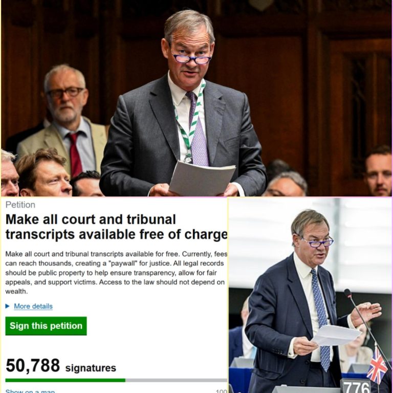 Rupert Lowe has appealed for public support by promoting a parliamentary petition that seeks to remove fees for court and tribunal transcripts, arguing it is vital to uncover the full truth about grooming gang cases.